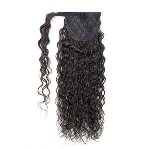 Extensiones de Cabello Humano con Cola de Caballo Rizada y con Cordón Ajustable # Ondas de Agua Color Marrón Chocolate 2C - Product Image 2