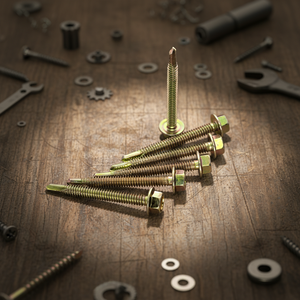 Tornillo Autoperforante de Cabeza Hexagonal, Clase 8, Acero al Carbono Galvanizado con Fosfato de Zinc, Rosca Estándar, PDC Tek, Pulgadas, Durable - Product Image 1