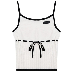 Débardeurs en coton 100% respirants pour filles, femmes et adolescentes, mode, tricot, camisole, coupe ajustée, sans manches, bretelles spaghetti courtes, décontracté d'été - Product Image 2