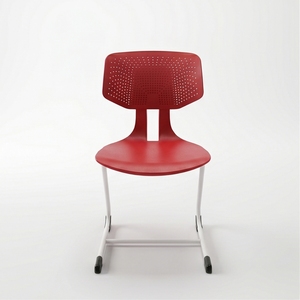Silla Escolar de Plástico con Estructura Metálica, Respaldo Sólido, Altura Ajustable, Patas Tipo Sable, Estilo Minimalista, Apilable, para Niños - Product Image 4