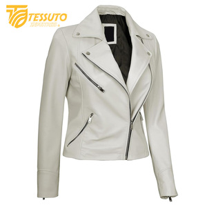 Chaqueta de Cuero 100% Real para Mujer, Estilo Casual y Elegante con Cuello Alto, Transpirable, en Empaque Premium - Product Image 1