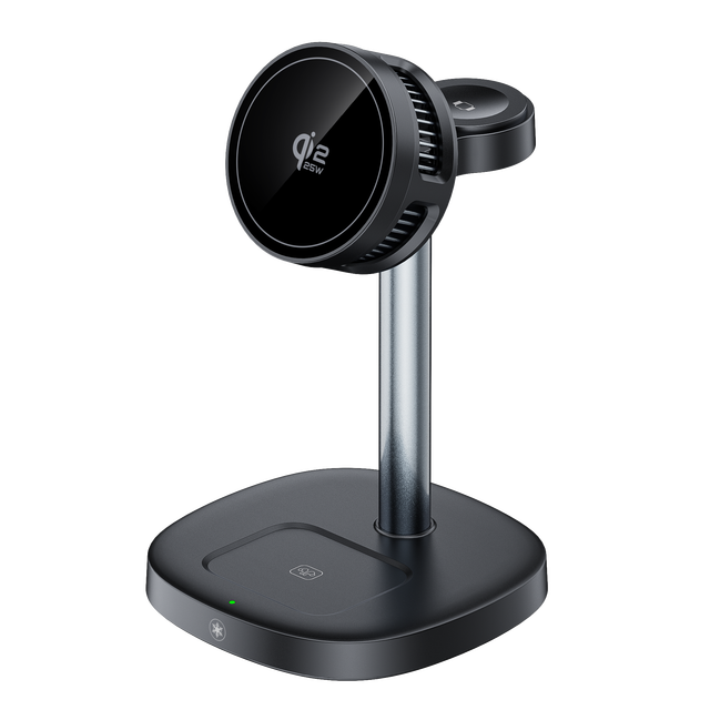 3 in 1 Charging Station, Qi2.2 Certified 25W Magnetic Charger Stand, Phone-Cooling Fast Charging Station, for iPhone 17/16