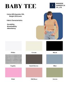 Babytee, camiseta informal rosa recortada para mujer, camiseta transpirable antibolitas de manga corta, cuello redondo, comodidad óptima, ecológica - Product Image 6