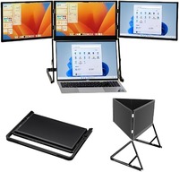 Moniteur portable Eimio 14 pouces IPS Quad pour PC, connexion Type-C, Plug and Play, extension d'écran triple pour ordinateur portable, 1080P 60Hz, écran portable OEM