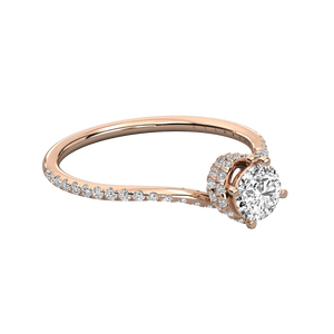 14K Gold <b>Solitaire</b> Lab Grown Diamond Handmade Ladies <b>Ring</b> Pear Shape Oval Cluster Design for Engagement Promise IGI Certified - Product Image 3