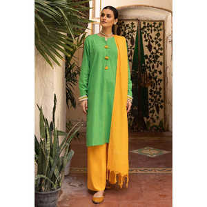 Conjunto Casual de Camisa y Pantalón Teñidos con Hilo WGK-YDS-DE-3316 para Primavera/Verano, Diseño sin Cuello - Product Image 5