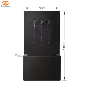 Fontaine de jardin rectangulaire durable en métal noir à 3 jets, rideau de pluie, CE, à brancher, pour extérieur - Product Image 5