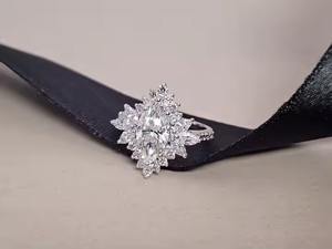 Anillo DE BODA solitario de moissanita de oro blanco certificado, banda de compromiso de acero elegante, joyería elegante de diamantes - Product Image 3