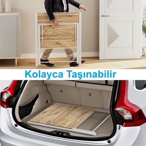 Modern European Style Convertible PC Study <b>Desk</b> Multi-Purpose Modular <b>Foldable</b> Wood Panel for Home <b>Office</b> Living Room Furniture - Product Image 2