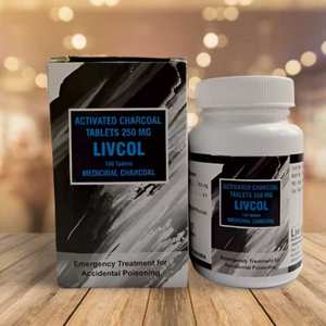 Comprimés de charbon actif Livcol 250mg de haute qualité ingrédients à base de plantes supplément sain approvisionnement d'usine approvisionnement en soins de santé - Product Image 6