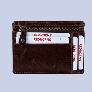 Custom Men's Full Grain <b>Slim</b> Leather Card Case <b>Compact</b> Business RFID Combined Colors Holder - Product Image 6