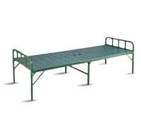 Lit pliant en métal robuste, lit simple pliable en acier avec tête de lit pour les casernes, les camps, les dortoirs