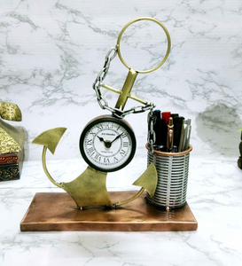 Centro de mesa metálico de moda de latón Ak, reloj de mesa moderno elegante y de moda para decoración elegante del hogar - Product Image 2