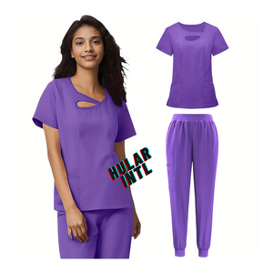 Elegante Conjunto de Uniforme Médico Unisex para Enfermeros con Detección de Agujas y Fusión sin Costuras - Product Image 2