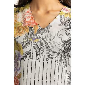 Conjunto de Traje de 3 Piezas para Mujer con Estampado de Diamantes en Blanco y Negro - Product Image 5