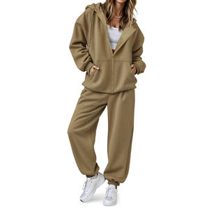 Veste d'hiver à fermeture éclair complète en polaire technique Survêtements unisexes pour hommes Logo imprimé lettre personnalisé Running Streetwear Survêtements Jogger Sets - Product Image 1