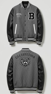 Personalizable de los hombres de invierno Letterman Bomber estilo Varsity chaqueta tela de lona con logotipo de la fábrica bordado en el frente - Product Image 2