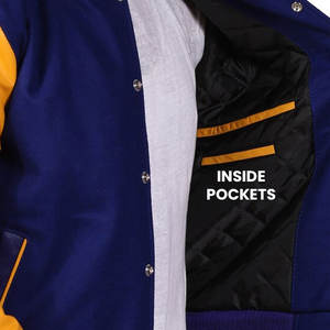 Chaqueta Varsity de lana a prueba de viento personalizada con mangas de cuero para hombres y mujeres, ideal para deportes al aire libre, chaqueta Varsity - Product Image 6