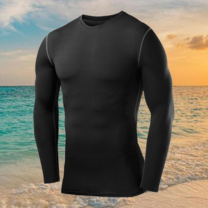 Camiseta Deportiva Transpirable Lisa al por Mayor para Hombre, Camiseta de Compresión para Gimnasio, Fitness, Culturismo y Entrenamiento - Product Image 2