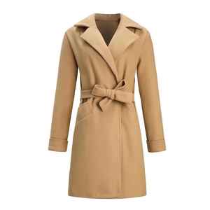 Le plus récent Trench-Coat pakistanais de luxe pour femmes vêtements longs pour femmes mode saison d'hiver Trench-Coat en laine - Product Image 1