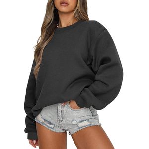 Sweat-shirts en molleton pour femmes, style tendance, avec logo personnalisé, streetwear, couleur contrastée, coupe ample, broderie, col rond, sweats à capuche - Product Image 3