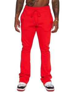 Pantalon de survêtement évasé 2 de couleur unie pour hommes, nouveauté, logo personnalisé, pantalon de survêtement brodé en coton éponge français - Product Image 1