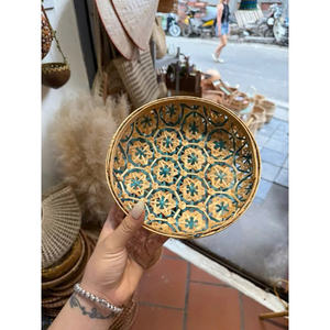 Panier en bambou tissé à la main avec motif floral 20 cm Panier décoratif pour la maison et les fruits - Product Image 6