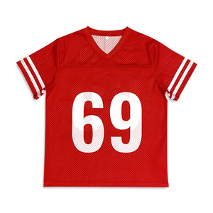 Por encargo de lujo Streetwear Oversized V cuello de fútbol recortada Boxy recortada camiseta Jersey de malla de fútbol - Product Image 1