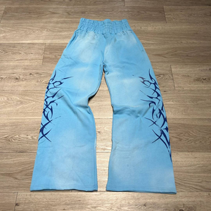 Pantalones Deportivos Holgados Estilo Vintage con Lavado Ácido, Pantalones Deportivos de Algodón Ligero, Pierna Ancha, Cintura Media, Estilo Moderno y Holgado - Product Image 2