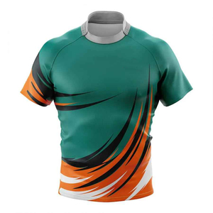 Camiseta de Rugby de manga corta transpirable de aniversario con diseños OEM de tela GSM 260 de alta calidad personalizada - Product Image 1