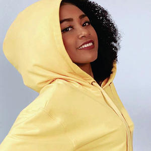 Sudadera con capucha forrada de satén con estampado puff, estilo vintage, lisa, para streetwear - Product Image 5