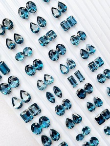 AAA Loose Pair Loose Pair Exclusive NATURAL gemstones สำหรับต่างหูคุณภาพสูง London Blue Topaz Lot
