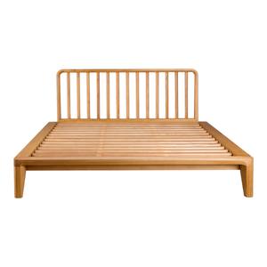 Solid Teak Wood Modern <b>Bed</b> Frame with Spindle Headboard Nordic Style Durable King Queen Size Bedroom Furniture for Villa Hotel - Product Image 1