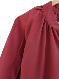 Robe maxi en coton rouge faite à la main pour femmes, imprimé uni, saison automne-hiver, robe en coton plaqué pour l'été - Product Image 3