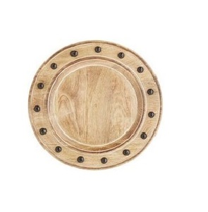 Assiette de service carrée en bois perlé poli, écologique et luxueuse, très tendance pour la table à manger. - Product Image 1