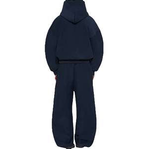 Sudadera con capucha y pantalones de chándal con cremallera de felpa francesa personalizada de peso pesado de gran tamaño unisex - Product Image 2