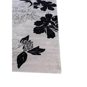 Tapis Hacienda en laine et viscose tufté à la main, motif floral rayé rectangulaire, épaisseur 10 mm, pour salon - Tra-14893 (Cs-01) - Product Image 4