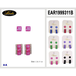 ต่างหูแบบหนีบแฟชั่น2คู่ - Product Image 1