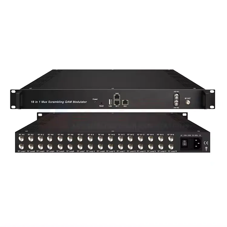 Digital Cable Tv Headend Equipamento 16 Em 1 Ip Para Mux-embaralhamento Qam Modulador