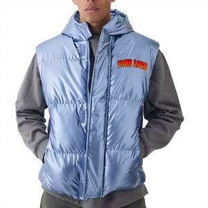 Nouvelle arrivée, veste matelassée en toile noire à capuche antibactérienne avec logo sur le devant, unisexe, vêtements d'hiver tendance - Product Image 1