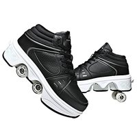Chaussures à roulettes LED tendance 2026, 2 en 1, quatre roues, chaussures à roulettes pour enfants