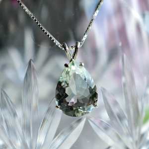 Piedra preciosa de amatista verde Natural, Plata de Ley 925, collar de joyería fina de diseñador hecho a mano para mujer, personalizado - Product Image 6