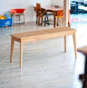 Bambou Rotin Bois Patio En Bois Extérieur Jardin Mini Portable Bambou Parc Banc Fabriqué À La Main Long Ottoman Os Incrustation Console - Product Image 3