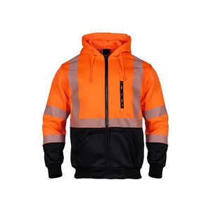 เสื้อฮู้ดซิปสำหรับทำงาน ผ้าคุณภาพสูง สำหรับฤดูหนาว แบบสะท้อนแสง Hi-Vis มาตรฐาน ANSI Class 1 พร้อมไฟ LED กันน้ำ สำหรับผู้ชาย รักษาความปลอดภัย แขนยาว - Product Image 1