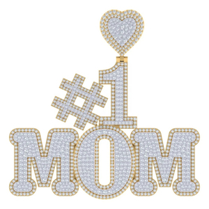 MOM #1 Custom 2025 Nuevo Elegante Iced Hip-hop Style 14K Chapado en oro de acero inoxidable Colgantes de diamantes y dijes para hombres - Product Image 2