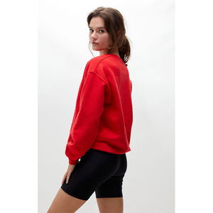 Sweatshirts en coton rouge brodés personnalisés de haute qualité pour femmes chemises d'hiver de style décontracté-longueur régulière - Product Image 2