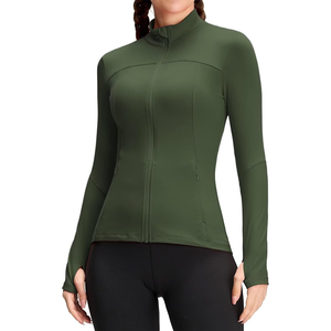 Chaquetas con cremallera Mock Turtleneck Fall Hoodies Mujeres Ligero Equipado 2024 Ropa de entrenamiento atlético con bolsillos - Product Image 1