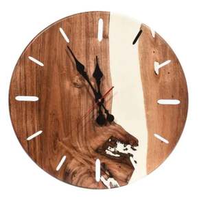 Vente chaude Résine Époxy Noire En Bois À La Main Horloge Murale Fabriquée À La Main Pour La Décoration De La Maison À Bas Prix - Product Image 2