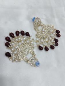 Conjunto de Collar Choker Étnico Chapado en Oro con Piedras de Esmalte y Detalles de Perlas, Pendientes y Tikka a Juego para Mujer - Product Image 5