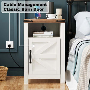 Fabricant de meubles de salon, <span class=keywords><strong>table</strong></span> d'appoint avec station de charge, lot de 2, <span class=keywords><strong>table</strong></span> d'appoint de style campagnard - Product Image 2